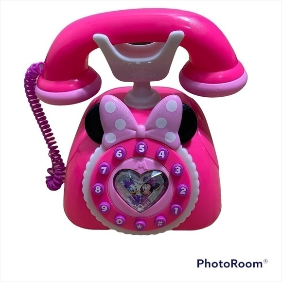 Disney Minnie Mouse Phone Button Pretend Play Kids Toy Pink - Picture 1 of 4